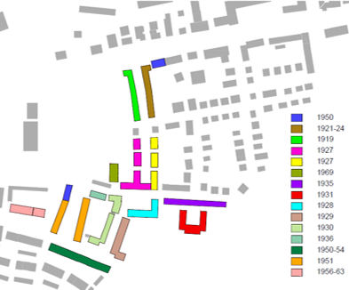 Quartiersübersicht mit Baualter der Wohngebäude, © Luxgreen Climadesign GmbH, Regensburg