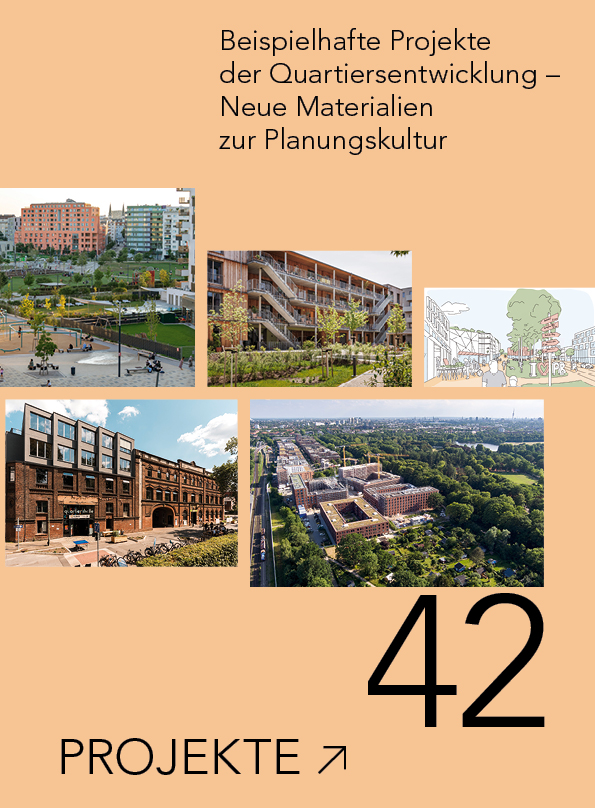 Cover der Publikation "Beispielhafte Projekte der Quartiersentwicklung - Neue Materialien zur Planungskultur" des ISW München